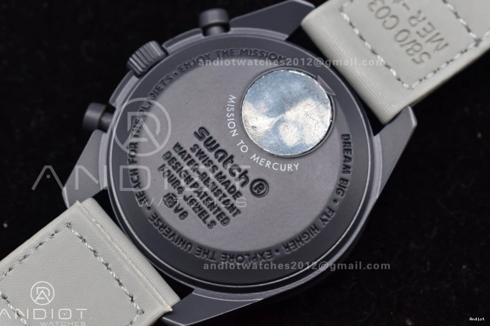 Moonwatch Mercury Strap Mission Omega on Nylon Quartz Swatch to Bioceramic x 0317